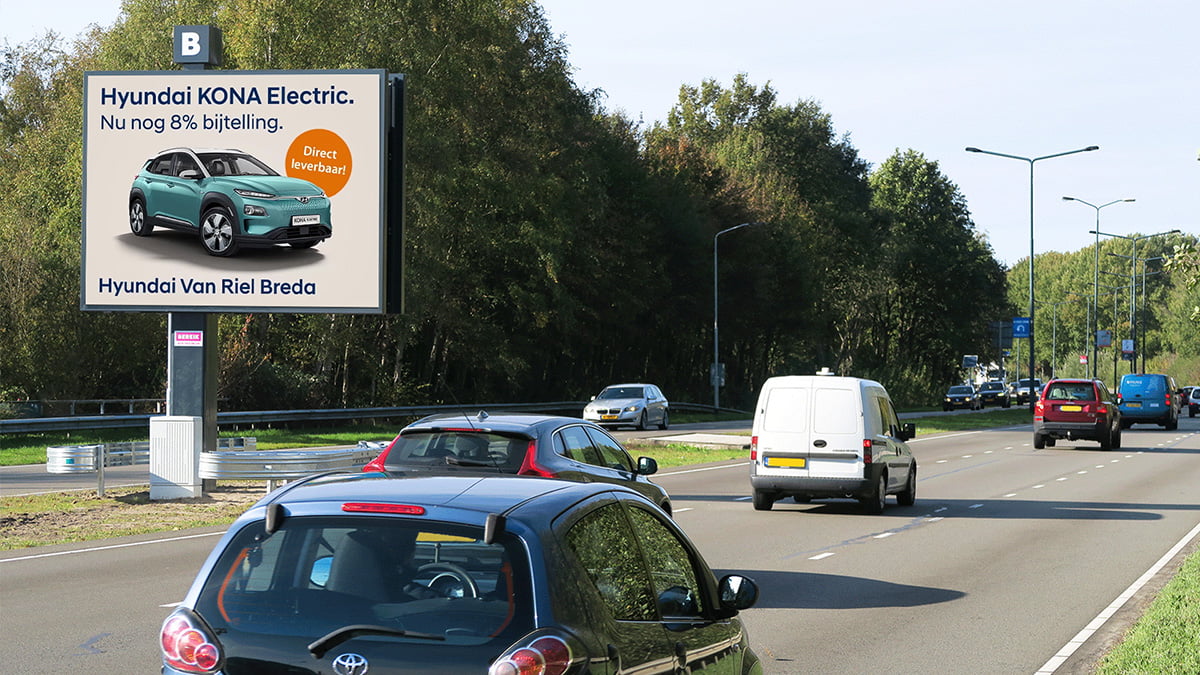 Hyundai dealer Breda adverteert op digitale billboards Bereik