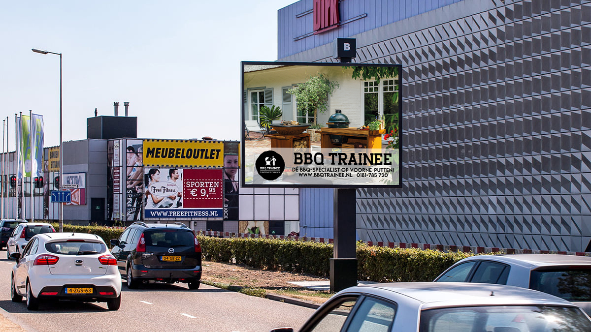 BBQ Trainee uiting op digitaal billboard van Bereik