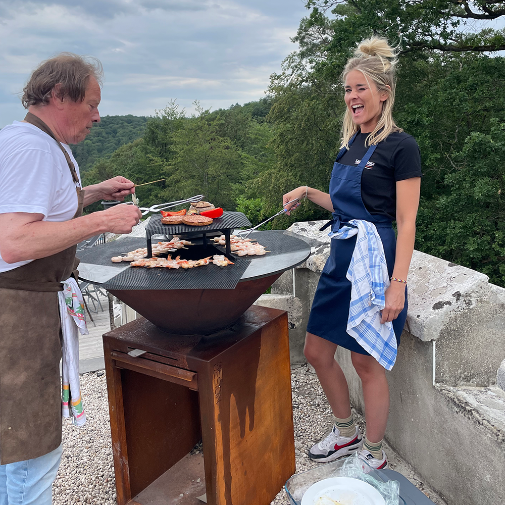 De bbq op de dag van aankomst