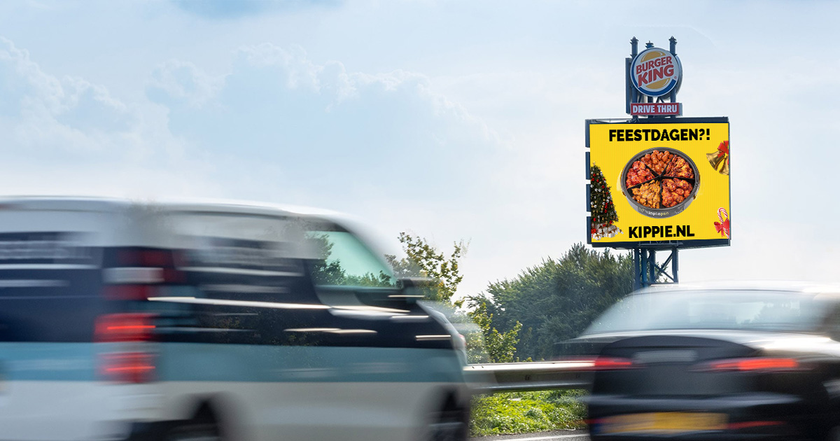 Reclamemast A17 Kippie campagne_Feestdagen