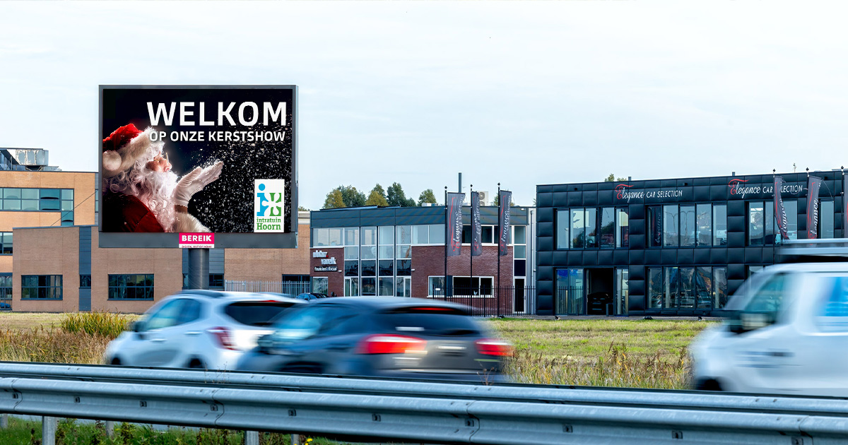 Feestdagen campagne van Intratuin op digitaal billboard in Hoorn