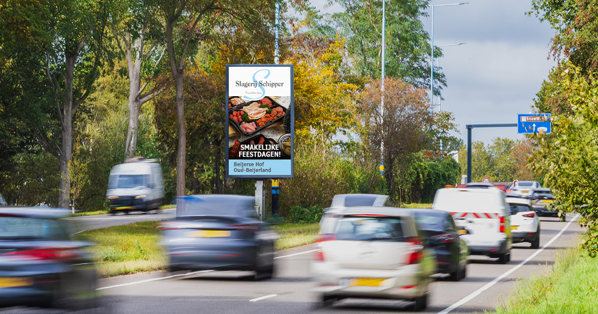 Feestdagen campagne op digitaal billboard in Zoetermeer