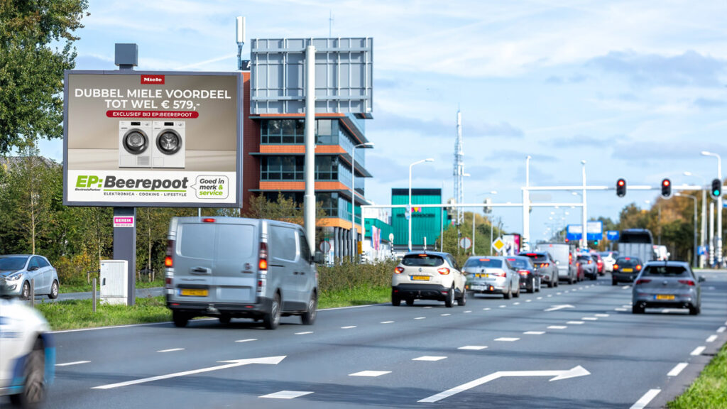 2 De campagne van EP: Beerepoot op de digitale billboards van Bereik in Hoorn